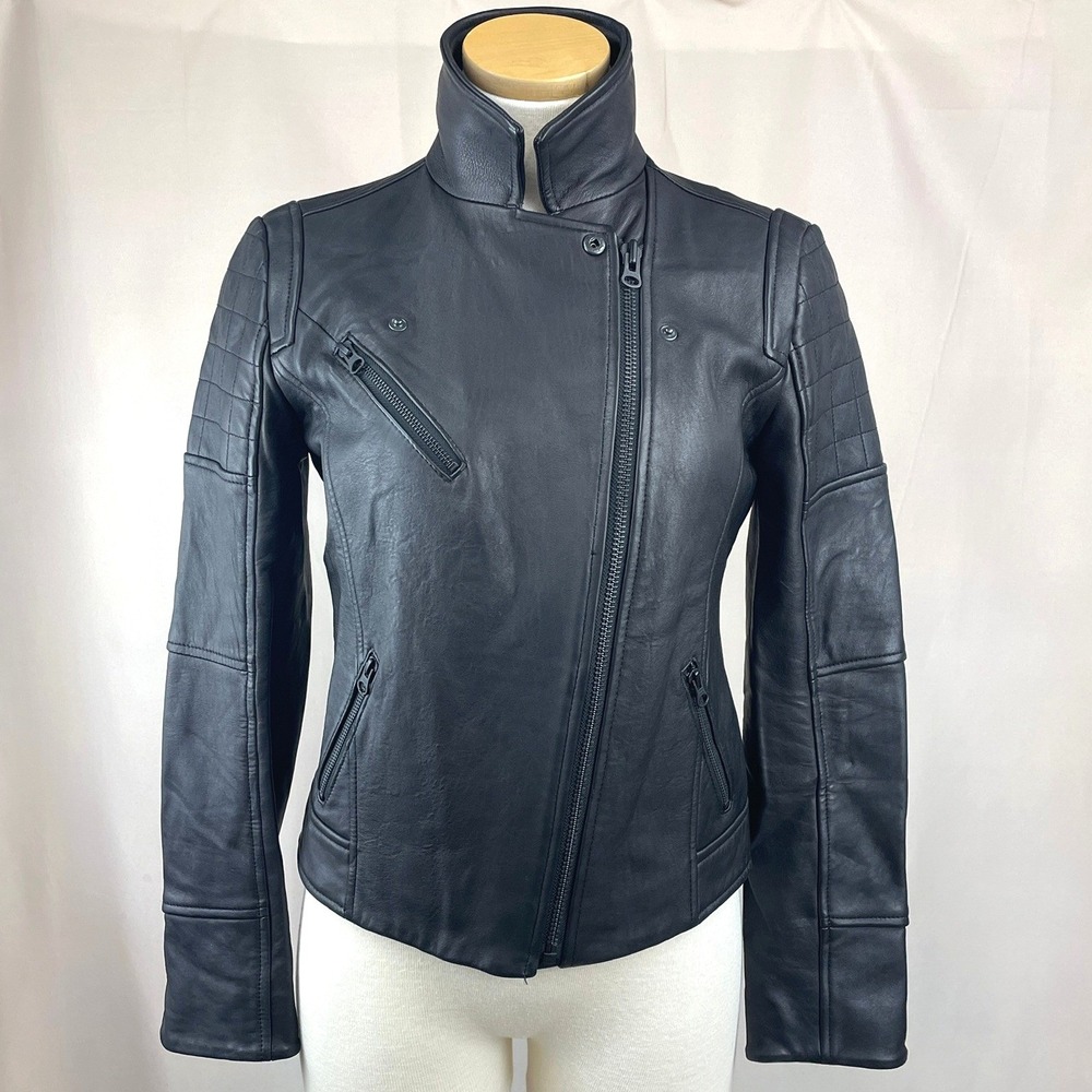 Womens TRUTH & PRIDE Leather Moto (S) Jacket Black Biker‎